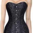 Charmian Women's 26 Steel Boned Cotton Long Torso Hourglass Body Shaper Corset 2XL