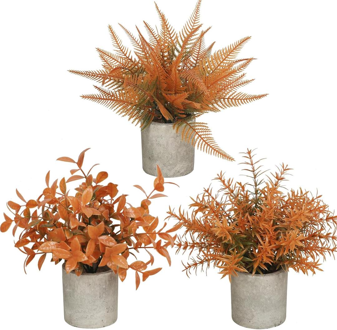 Fall Fake Potted Plants Artificial Plants for Shelf/Living Room/Wall/Home Decor (Fall)