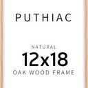 puthiac 12x18 Oak Wood Picture Frame - Minimalist 12x18 Poster Frame, 12"x18" Picture Frame Wood, Natural Solid Wooden Picture Frames for Wall Art Photo and Prints(1 Pack, Beige)