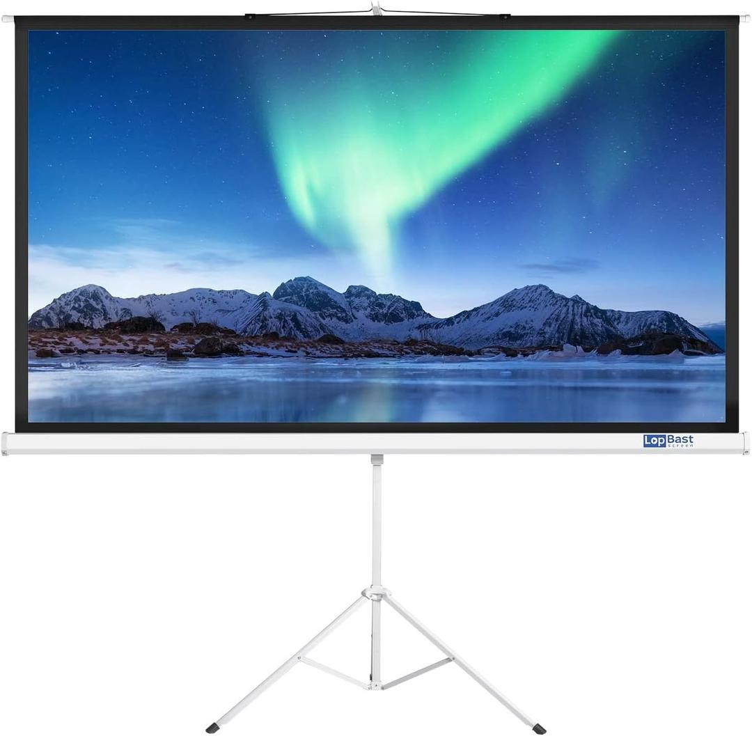 Projector Screen with Stand 108-INCH Indoor Outdoor 16:9 1.2 Gain PVC Movie Projection Screen 4K 8K 3D Ultra HD HDR Wrinkle-Free Design for Home Theater Movie Theatre Cinema Office Game