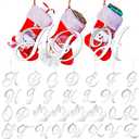 30 Pieces Christmas Stocking Tags Stocking Letter Signs Gift Tags Acrylic Letter Ornament Acrylic Paw Ornament Christmas Stocking Letter Tags for Christmas Stocks Decor (Sliver)