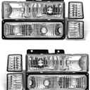 94 95 96 97 98 Chevy Suburban /95-98 Tahoe Headlight Assembly for 1994-1998 Obs Chevy Silverado/C10 Pickup/C/K 1500 2500 3500 Truck Chrome Housing Headlamp Left+Right Pairs