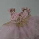Girls Skirted Leotards Ballet Dance Tutu Princess Dress Ballerina Costumes  (4-5T, Gold Pink)