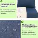 Deep Seat Cushion 23x25 2 Set (4 Pcs) for Outdoor Furniture, Water Repellent Fade Resistant Patio Cushions for Sofa, Chair, Lounge, Polyester Navy