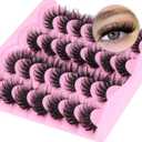 Fox Eye Lashes Natural False Eyelashes Mink Lashes Cat Eye Lashes 18mm Wispy Faux Mink Eyelashes Pack Strip Fake Eyelashes by TNFVLONEINS