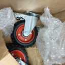 5 Inch Caster Wheels Heavy Duty with Dual-Lock Safety Brake and Rubber Tire Wheels, Heavy Duty - 400 Lbs Per Caster for Workbench, Trolley, Cabinet, Swivel Rubber Wheel 4-Packs with mounting Hardware