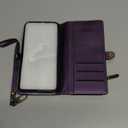 Defencase for iPhone 14 Pro Max Magnetic Wallet Case Compatible with Magsafe with RFID Blocking Zipper Strap Card Holder for Women Men, PU Leather Detachable Case for iPhone 14 Pro Max (6.7"), Purple