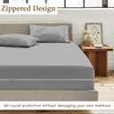 Zipper Fitted Sheet - King Size, 12 Inch Deep Pocket, Hotel Quality Brushed Microfiber Bottom Sheet, Soft Wrinkle-Free, Shrinkage and Fade Resistant, 1 Fitted Sheet Only (Light Grey)