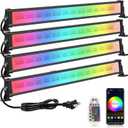 MEIKEE 42W Wall Washer Lights, RGBCW Smart APP Waterproof Outdoor LED Strip Light Bar, RGB Color Changing Dimmable DJ Stage Lighting for Christmas Halloween Birthday Party 4 Pack