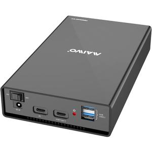 MAIWO External Hard Drive Enclosure(6Gbps) with Hub Expander for 3.5 2.5 Inch SATA SSD HDD USB C to SATA III with UASP, 1 Port USB C Hub/2 Port USB A 10Gbps Hub,Compatible with Seagate Samsung Xbox