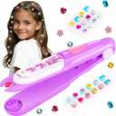 kidzkube Kids Hair Gem Stamper Kit, Quick Gems Hair Jeweler, Bling Hair Jewels for Girls Toys, Hair Styling Tool with Reusable Shining Diamonds, Birthday Gifts Toys for Girls (Purple)