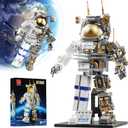 Space Astronaut Building Block Set,860Pcs Spaceman Building Toys with Display Stand, Cool Translucent Design Collection for Home Office Decor, Christmas Birthday Gift for Adults& Boys Age 8-12