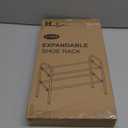 Housen Solutions 2 Tier Expandable Shoe Rack for Closet, Adjustable Shoe Shelf Storage Organizer for Small Space,Heavy Duty Metal Free Standing Shoe Rack for Entryway Closet, Black