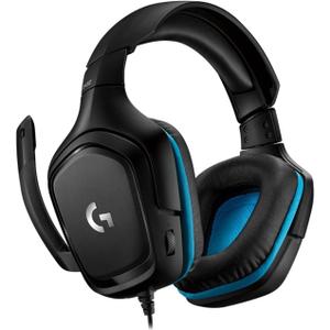 Logitech G432 Wired Gaming Headset, 7.1 Surround Sound, DTS Headphone:X 2.0, Flip-to-Mute Mic, PC (Leatherette) Black/Blue
