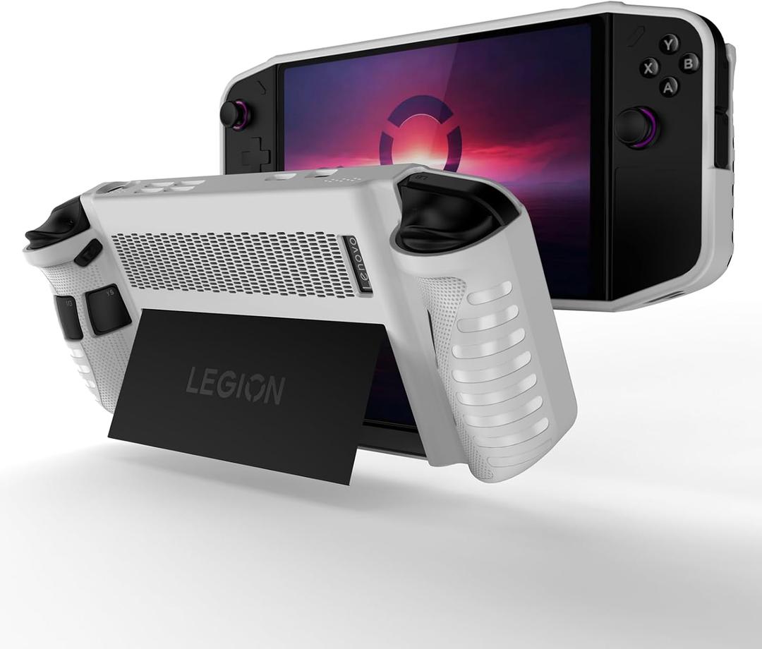 Protective Case Compatible with Legion Go Handheld Console,Soft Grip TPU Cover with Shock-Absorption,Anti-Scratch for Lenovo Legion GO 8.8 in(White)