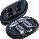 Open Ear Headphones,Bluetooth Headphones 5.4 Sports with Smart Digital Display, Fast Charging, Sweat Resistant, fit iOS & Android (Black)