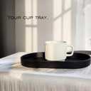 Black Small Tray (10 inch), Oval Tray for Kitchen Counter, Bathtub Bathroom Vanity Items, Countertop Organizer, Coffee Accessory, Bar, Serving Seasoning, Salt and Pepper, Soap, Perfume. (10.2" x 5.5" x 1.1")