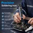 FNIRSI HS-03 Cordless Soldering Iron Kit, 2600mAh Battery Portable Soldering Iron, 212-842°F, 3s Fast Heating, 5-Level Temp, 0.96" IPS Display Soldering Iron for Electronics Repair, DIY, PCB