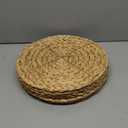 6 Pack, Round Woven Placemats, Natural Water Hyacinth Place mats, Braided Straw Table Mats for Dining Table, Christmas Placemats Set of 6 (15 inch)