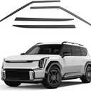 Safe Smoke Window Visor Deflector Sun Rain Vent Guard 4 Pcs Set Compatible with KIA EV9 2024~ Out Channel Visor (Black)
