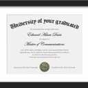 upsimples 11x14 Diploma Frame with Clear Plexiglass, Displays 8.5 x 11 Certificate Frame with Mat or 11x14 Picture Frame without Mat for Document Degree, Black, 1 Pack