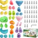 TOPNEW 32 Rock Climbing Holds Multi Size for Kids, Adult Rock Wall Holds Climbing Rock Wall Grips for Indoor and Outdoor Playground Play Set