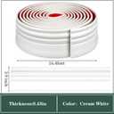 Sasylvia 2 Pcs Flexible Baseboard Molding Trim 4 Inch x 16 Feet Self Adhesive Vinyl Wall Base Peel and Stick Rubber Wall Base Trim Molding Flexible Floor for Floors(Cream White)
