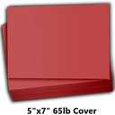 Hamilco Colored Scrapbook Cardstock Paper 5x7 Card Stock Paper 65 lb Cover 100 Pack (Crimson Red)