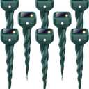 Mole Repellent Solar Powered, 8 Pack Snake & Skunk Repellent for Yard, IP 65 Waterproof Ultrasonic Deterrent Stakes, Get Rid for Rabbit, Gopher, Vole, Chipmunk, Deer, Groundhog for Lawns Garden