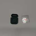 2 in 1 Silicone Protective Skin Cover Compatible with AirPod 1&2 and AirTag, Soft Comprehensive Protective Case with 2 PCS TPU Screen Protector, Anti-Scratch Anti-Fall Anti-Lost(BlackishGreen)