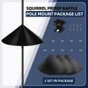 KraAra Squirrel Baffle for Bird Feeder Pole,Squirrel Proof for Birding, 17inch Pole Mount Guard for Bird Feeders Against Raccoon,1 Pack