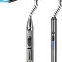 2 Pack Candle Lighter Electric Arc Long Flex Neck Utility Butane Torch Lighters Rechargeable USB Refillable Gas Jet Flame Windproof Lighter for Camping BBQ Grill Gas Stove