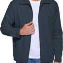 Men's Lightweight Zip Up Jacket Eisenhower Work Office Jackets Casual Golf Outwear 5XL