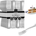 100 PCS Silver Mini Forks Heavy Duty, 4 inch Silver Plastic Fork, Mini Forks for Appetizers, Dessert Fork Disposable, BPA Free, Food Safe, Suitable for All Occasions