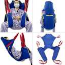 Full Body Patient Lift Sling, Head and Back Support, Toileting Transfer Slings, Split Legs with Commode Opening, 5 Handles, 6 Straps, Lifting Sling Medium Compatible with Various of Lifts