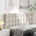 Andeworld Velvet Upholstered Tufted King Size Headboard,Wood Head Board with Metal Legs, Adjustable Height from 42 to 56, Bed Headboard in Modern Design,Backboard for Bed, Beige