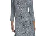 Tommy Hilfiger Women's 3/4 Sleeve Crew Neck Double Ruffle Hem Jersey Shift Mini Dress