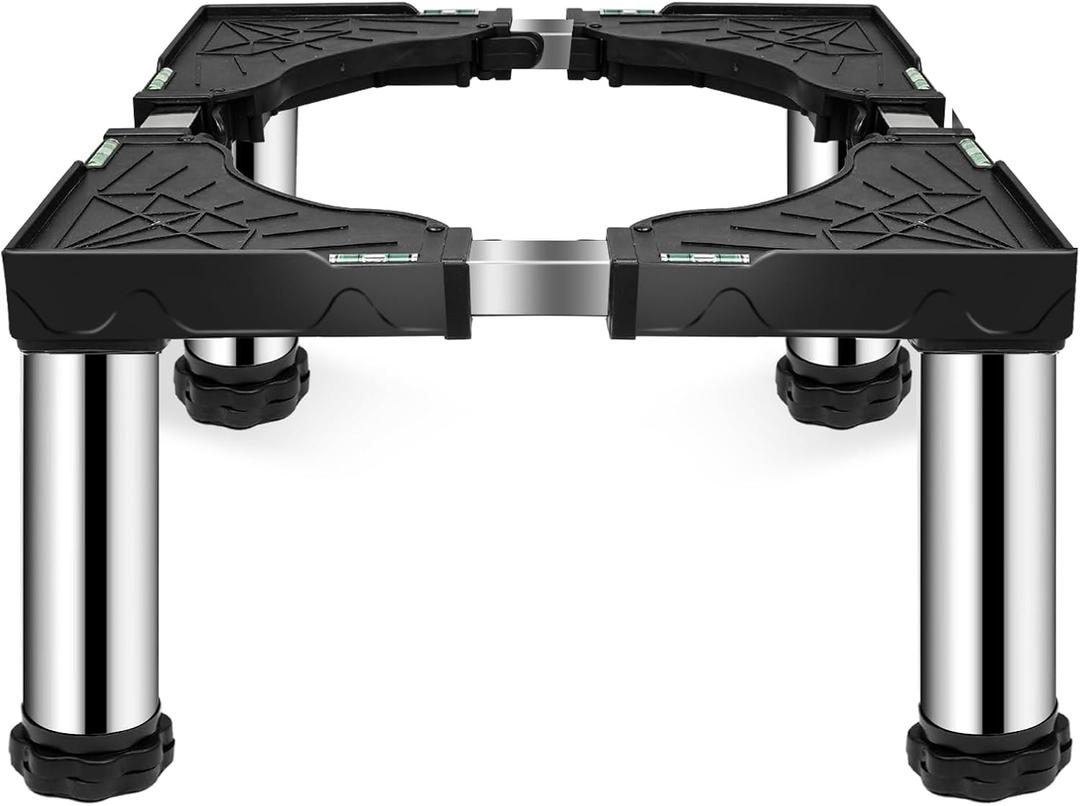 Mini Fridge Stand with 4 storage Feet (9.4"-10.6" High), Adjustable Base Tray Anti-Vibration for Mini Refrigerator Stand Washing Machine Stand Pedestal Dryer Dishwasher AC, Max Load 330LBS