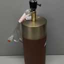 KDG 23.4" Brown PU Leather Table Lamp for Living Room Set of 1, 3 Level Brightness LED Modern Home Decor Fabric Lampshade Desk Lamp Lighitng for Bedroom, Bedside, Farmhouse, Nightstand, Night Light