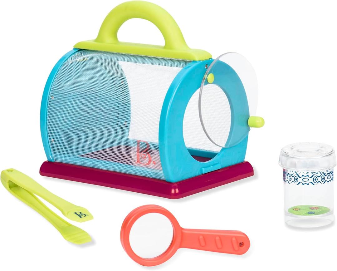 B. toys Bug Bungalow Insect Catching Kit with Mesh Case, Magnifying Container, Tweezers & Magnifier Educational Outdoor Toys for Toddlers Nature Exploration Set for 3+ Years