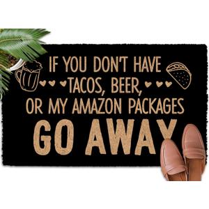 If You Don't Have Tacos, Beer, Or My Packages Go Away 30"x18" Welcome Guests with a Stylish Fall Door Mat Holiday Door Mats Outdoor Winter Door Mat Outdoor Front Door Rug Welcome Mat