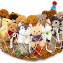 YKBU Stuffy Animal Net for Stuffed Animals Storage Hammock Macrame Stuffed Animal Toy Display Plush Toy Holder Wall Hanging Net for Stuffed Animal Display (Cream,49" W)