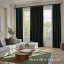 Nemia Dark Green Velvet Curtains Thermal Insulated Blackout Curtain for Bedroom Window Living Room Darkening Luxury Vintage 94 Inches Long Heavy Drapes Panels Rod Pocket Set of 2