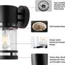 Porch Light Outdoor, Matte Black Exterior Front Porch Light with E26 Socket, Outdoor Wall Light,Exterior Wall Light, Doorway, Garage,2-Pack(Bulbs Not Included)