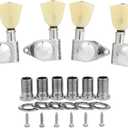 KAISH Chrome 3+3 Locking Tuners 21:1 Locking Tuning Machines Locking Tuning keys with Vintage Keystone Buttons for USA LP/Les Paul/SG/ES/Acoustic Guitars