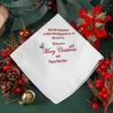 Cotton Christmas Handkerchiefs, Embroidered Holiday Handkerchiefs, Handkerchief Gifts with Blessings for Men & Women