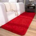 DETUM Red Rug 2x6 Feet - Fluffy Red Runner Rugs for Bedroom Shaggy 2' X 6' Living Room Rug Soft Rugs for Kids Room Non-Slip Nursery Office Dorm Washable Carpets Home Decor