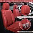 truckerset Car Seat Covers Full Set, Leather Seat Covers for Cars, 5 Pcak Breathable Seat Cover, Suitable for SUV/Truck/Sedan/Automotive (Burgundy)
