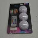 Merkury Innovations Multicolor RGB Puck Lights, Battery Operated, Touch Activated, with Remote Control - 3-Pack