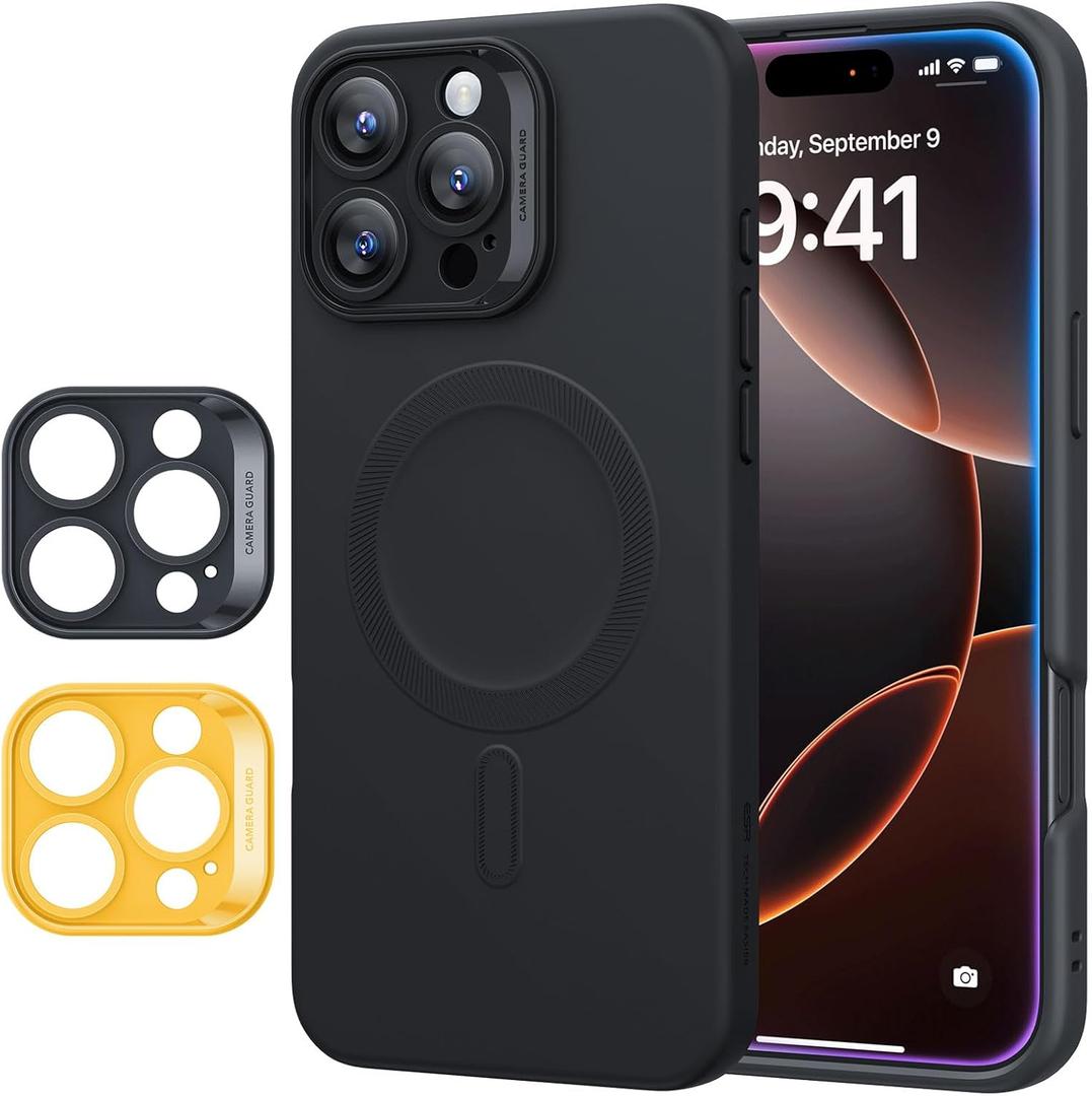 ESR for iPhone16 Pro Case with MagSafe, Supports Magnetic Charging, Smooth & Slim Silicone Case, Shockproof,for iPhone 16 Pro 6.3 inch Black